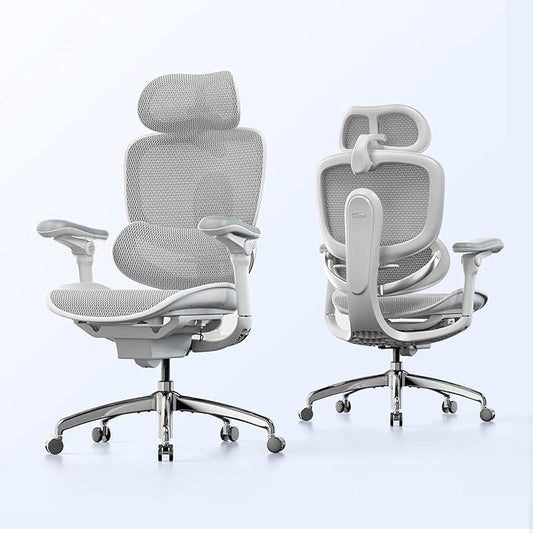 SIHOO Doro C300 Pro V2 Ergonomic Office Chair Without Footrest, Full-Body Adaptive Support, 8D Armrests & Breathable Mesh, Comfy High Back Computer Desk Chair for Long Hours, 135° Recline (White)