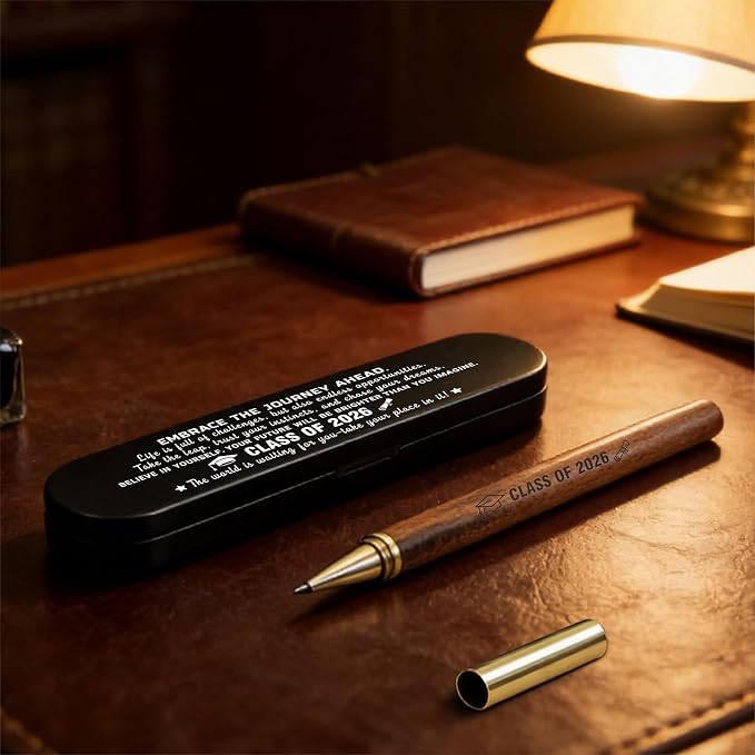 Graduation Gifts Class of 2026 Wooden Pen Gift Set for Him Her | Laser Engraved Graduation Pen | Middle High School College University Graduation Gift | 2026 Graduation Gifts for Men Women