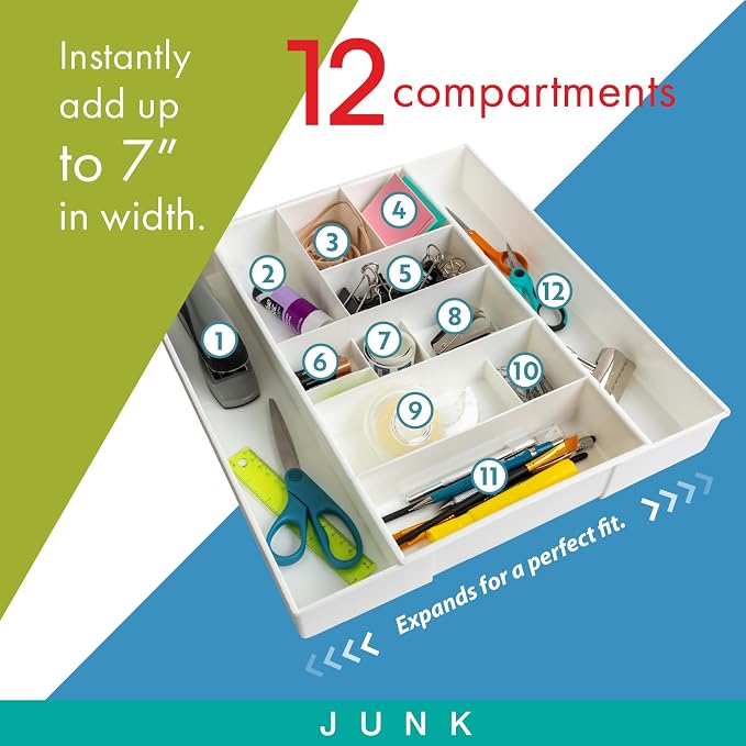 Dial Industries Expandable Junk Drawer Desk Organizer Storage Tray