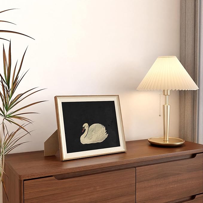 VIYYIEA Framed Wall Art for Living Room, Swan Wall Decor, 12L x 10W | Vintage Artwork, Canvas Prints, Animals Painting, Bathroom Picture, Light Weight, Easy to use