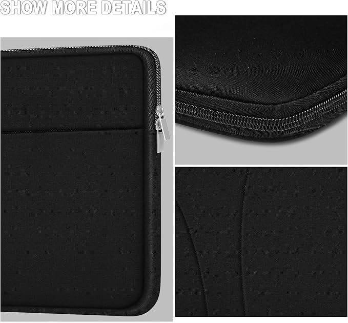 Laptop Case 15 inch, Shockproof Protective Carrying Briefcase Computer Sleeve with Zippered Pocket, Traveling Laptop Cover Compatible for HP, Dell, Asus, Lenovo, Notebook, Black