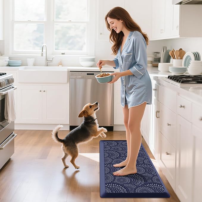 Mattitude 4/5 Inch Kitchen Mat, 20x40in Heavy Duty Ergonomic Comfort Foam Standing Desk Mat, Waterproof Non-Slip Standing Mats and Rugs for Kitchen, Office, Black