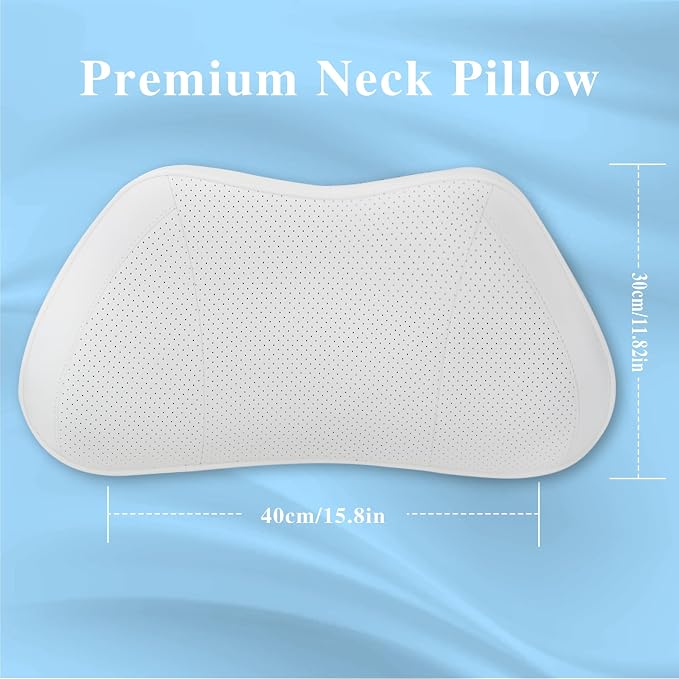 Car Lumbar Support Pillow for Driving Seat, White, 1 Pack | Leather Memory Foam Lumbar Cushion for Lower Back Pain Relief, Universal Back Support for Driving, Home & Office Chairs
