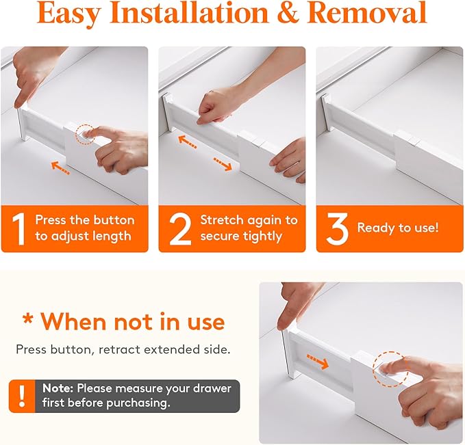 Lifewit 20 Pack Upgrade Drawer Dividers for Clothes, 4" High 11-17" Adjustable Dresser Drawer Organizers, Expandable White Plastic Drawer Separators for Kitchen, Nursery, Office Organization & Storage