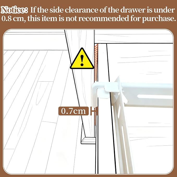 4 Pack Adjustable File Cabinet Rails, Metal Hanging File Folder Frame Cabinet Dividers Suitable for Cabinets with Drawer Thickness Less Than 0.71 Inches