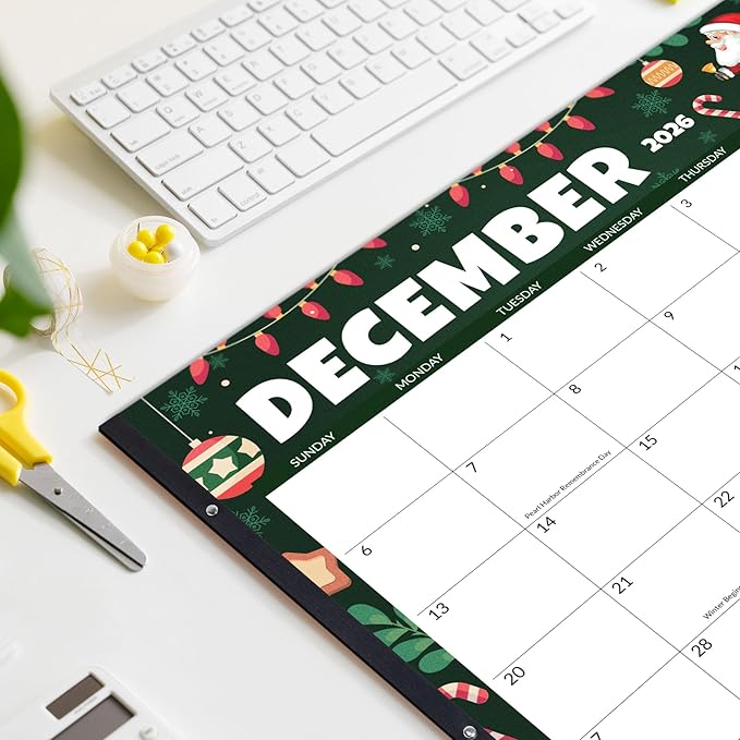 SUNEE Desk Calendar 2026 Large 22x17 from October 2025 to March 2027, Extra Large Desktop Monthly Calendar Pad 18 Months For Teacher or Family, Desk Top, Seasonal