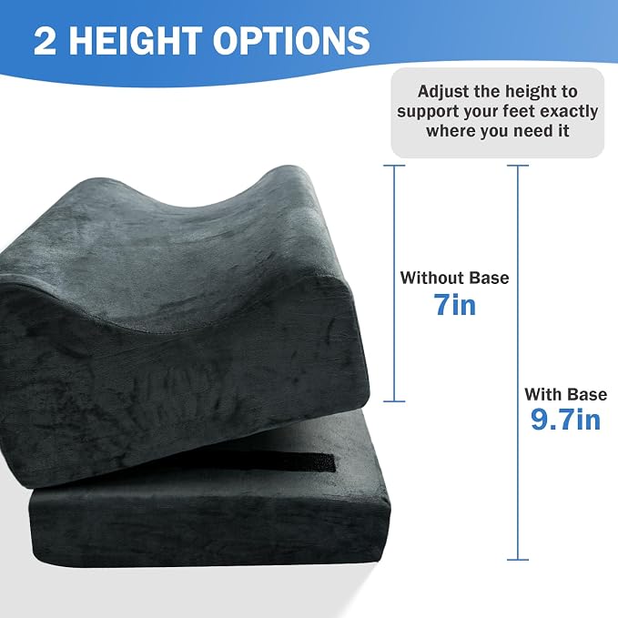 Foot Rest for Under Desk at Work, Adjustable Height Footstool | for Office, Home, Sofa, Gaming. Anti-slip Base. Ergonomic Design Supports Feet, Legs,Reduces Back and Hip Fatigue
