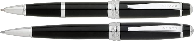 Cross Bailey Black Lacquer Ballpoint Pen & Selectip Rollerball Pen