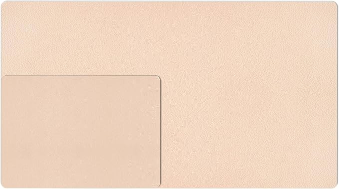 Nekmit Leather Desk Blotter Pad 36 x 20 Inches, Flat, Non-Slip, Waterproof, Apricot, Ideal for Office and Home and More