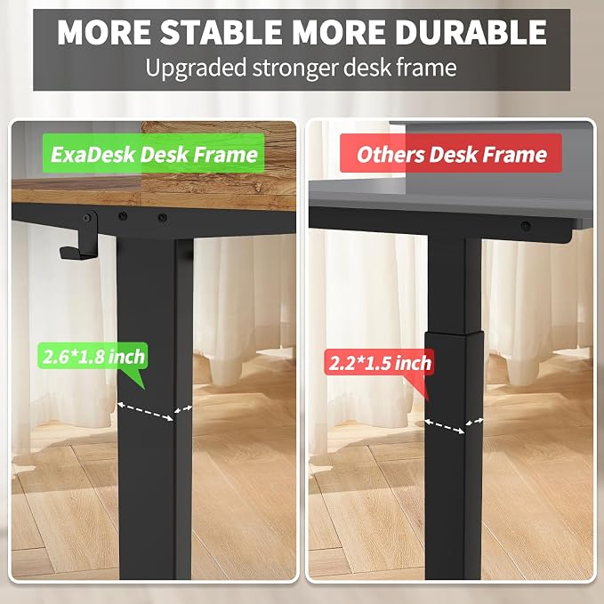 55 x 30 Inch Electric Standing Desk with 2 Drawers, Adjustable Height Widened Stand Up Desk with Storage, Sit to Stand Ergonomic Workstation for Home Office, Light Rustic