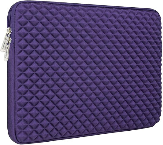RAINYEAR 16 Inch Laptop Sleeve Diamond Foam Shock Resistant Protective Case Fluffy Lining Zipper Cover Carrying Bag Specially Compatible with New 16" MacBook Pro A2141 A2485 M1 M2 M3 M4(Purple)