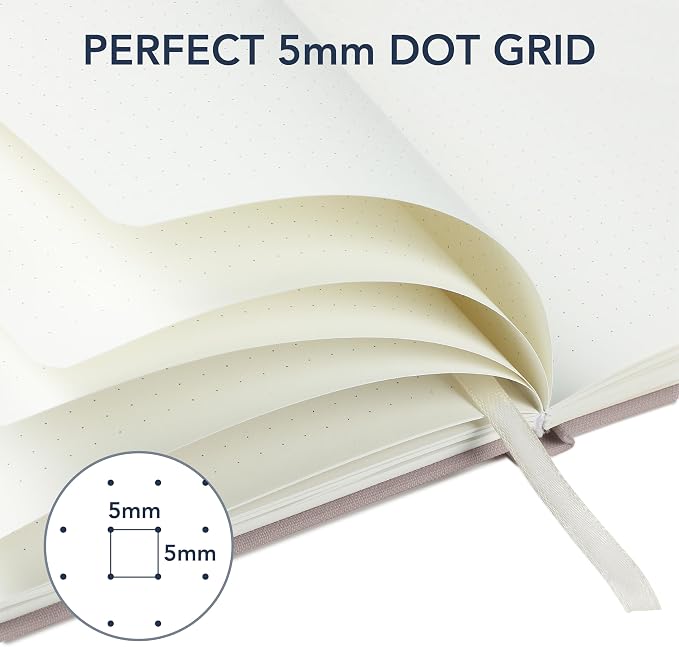 Mr. Pen- Dotted Journal Notebook, A5 Medium Size (5.7"x8.4") | 160 Pages (80 Sheets), Fabric Hardcover, 100 GSM Thick Paper, Bullet Dotted Journal for Planning, Tracking