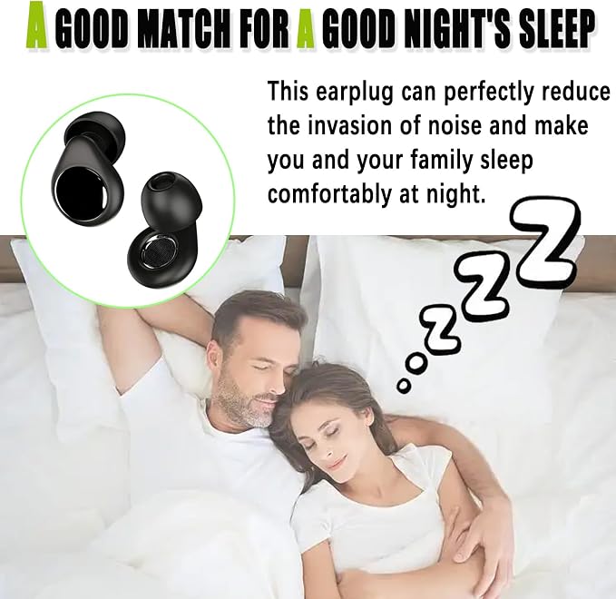 Silicone Ear Plugs, 45dB Noise Cancelling, Reusable Black Earplugs for Sleeping | 6 Replacement Tips Included, Noise Reduction for Snoring, Concerts, Airplane & Side Sleepers, Obsidian Black