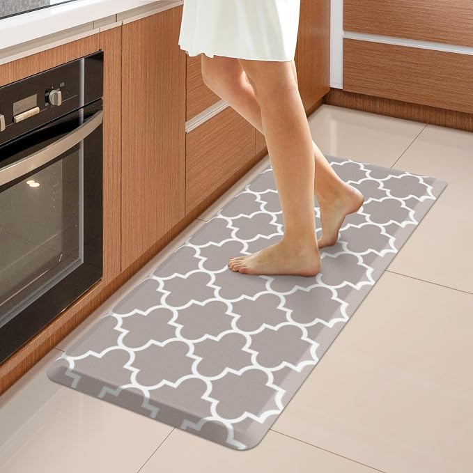 WISELIFE Kitchen Runner Rugs Anti-Fatigue mats,17.3"x 39",Non Slip Waterproof Ergonomic Comfort Mat for Kitchen, Floor Home, Office, Sink, Laundry,Khaki