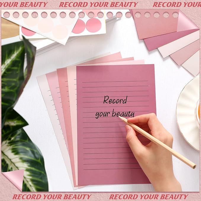 100 Pcs Stationery Lined Stationery Paper and Envelopes Set Includes 50 Letter Writing Paper and 50 Envelope for Office, 5.5 x 8.25 Inch(Dusty Rose)