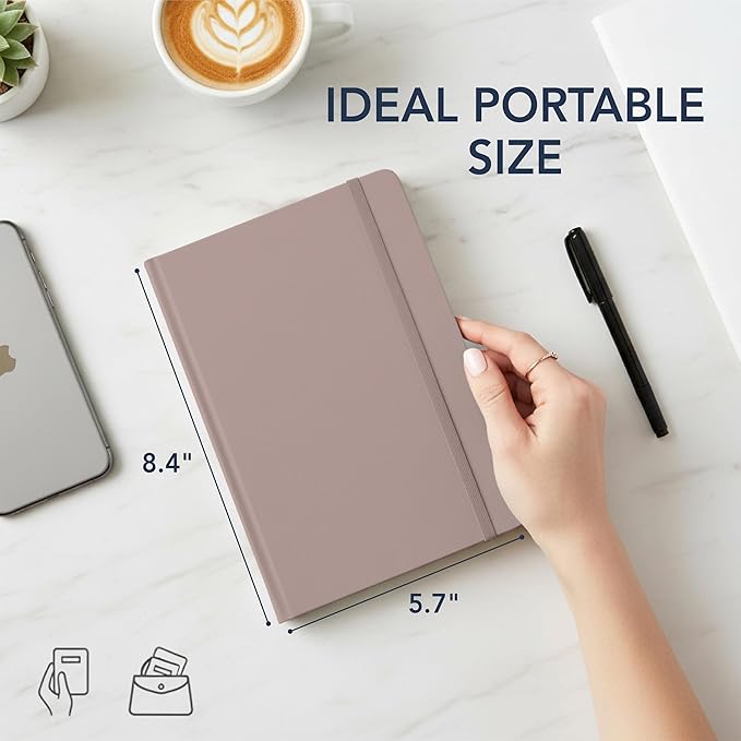Mr. Pen- Dotted Journal Notebook, A5 Medium Size (5.7"x8.4") | 160 Pages (80 Sheets), Fabric Hardcover, 100 GSM Thick Paper, Bullet Dotted Journal for Planning, Tracking