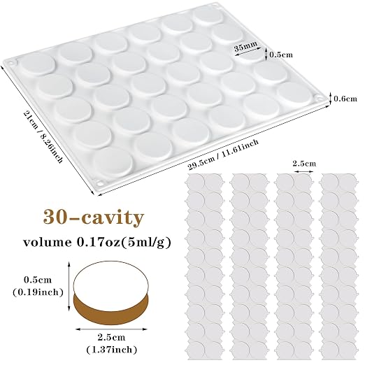Wax Seal Kit for Wax Seal Stamp, 30-Cavity Wax Seal Mold and 360 Pcs Double Sided Adhesive Wax Seal Stickers for DIY Craft