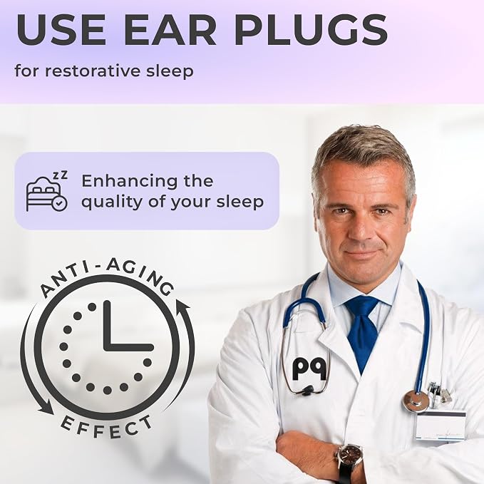 Peace&Quiet PQ Wax Ear Plugs for Sleeping, Swimming - 50 Soft Noise Cancelling Silicone Gel Wax Earplugs for Sleep and Swimmers, Ear Protection with Sound Blocking Level of 32 Db, Lavender