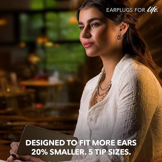 CURVD Cliq Noise Cancelling Ear Plugs – Reusable Concert Earplugs for Noise Reduction with Swappable Covers, 5 Tip Sizes & Travel Case. Stylish, Comfy, and Customizable Protection