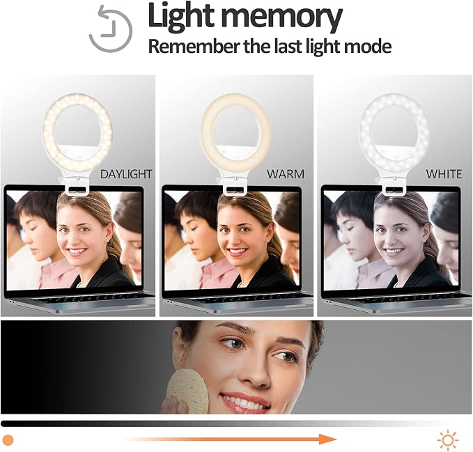 XINBAOHONG Video Conference Lighting Kit, Ring Light for Monitor Clip On Remote Working Distance Learning Zoom Call Lighting Self Broadcasting and Live Streaming Computer Laptop Video Conferencing
