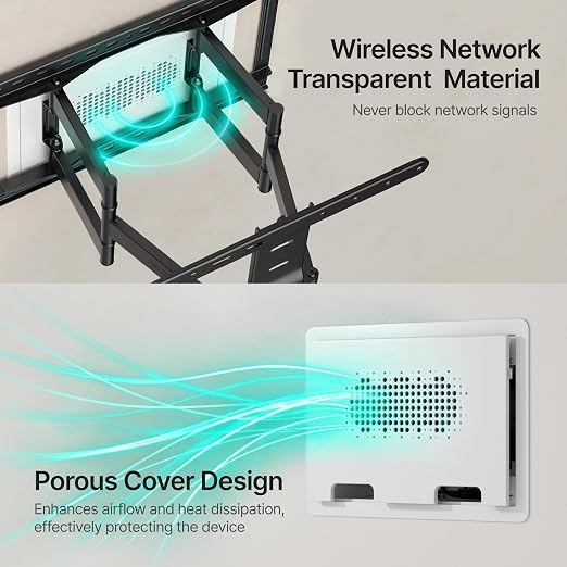 9" in-Wall Media Box Recessed Outlet Cable Management Kit 2 Pack | Structured Media Enclosure, One Connect & Network Switches, Fits Fire TV Stick Samsung, Recessed In-Wall Design, 2 Pack
