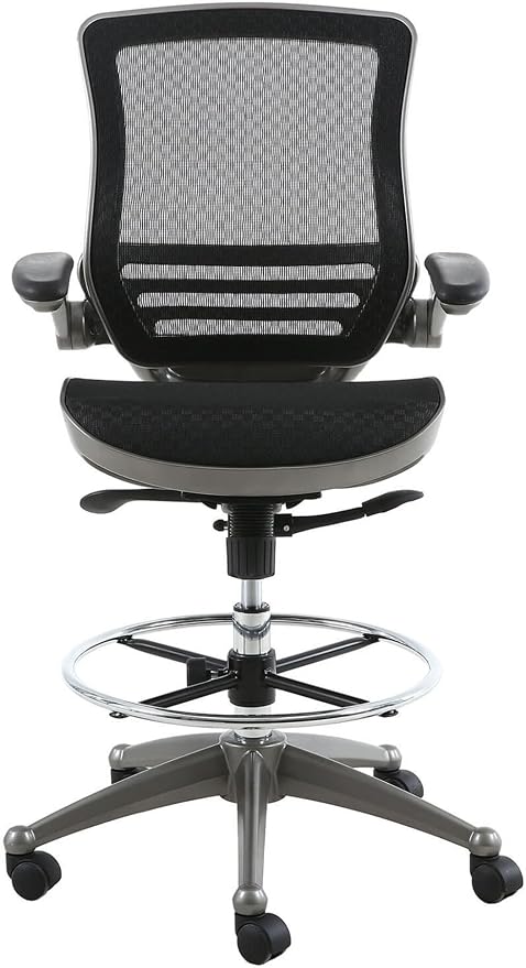 Harwick Evolve All Mesh Heavy Duty Drafting Chair, Gunmetal Finish