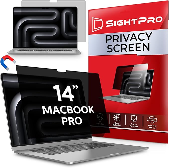 Magnetic Privacy Screen for MacBook Pro 14 Inch (2021-2026, M1-M5, Pro, Max) Patented Removable Laptop Privacy Filter Shield and Protector
