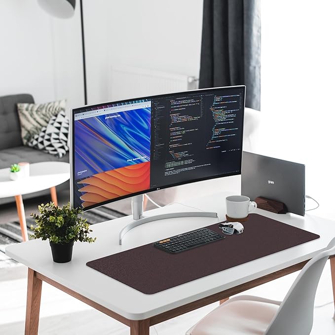 Leather Desk Pad Protector,Non-Slip Desk Pad(Black, 35.4" x 17") | on-Slip PU Leather Large Mouse Pad,Easy Clean Desk Protecor Mat,Writing Pad for Office Work/Home/Decor