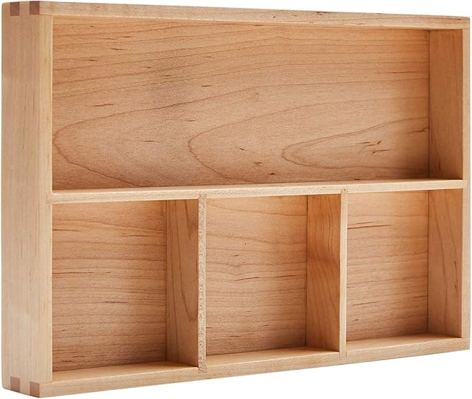 pandapark Wood Organizer Tray,Black Walnut,Desk & Drawer Storage Box (Maple Master)