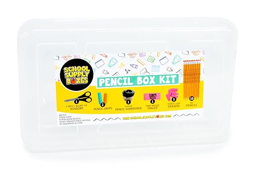 Back to School Supply Box (Pallet - 320 Boxes) - Grades K-5 Back to School Supplies - 32 Piece Kit Includes Markers, Crayons, Pencils, Scissors, Folders, Glue Sticks, Notebook, and Composition Book