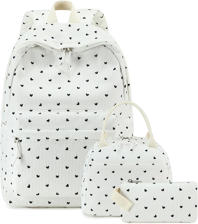 Bluboon School Backpack Set Girls Womens Laptop Bookbag Casual Daypack Fits 15 inch Laptop with Lunch Tote Bag and Pencil Bag