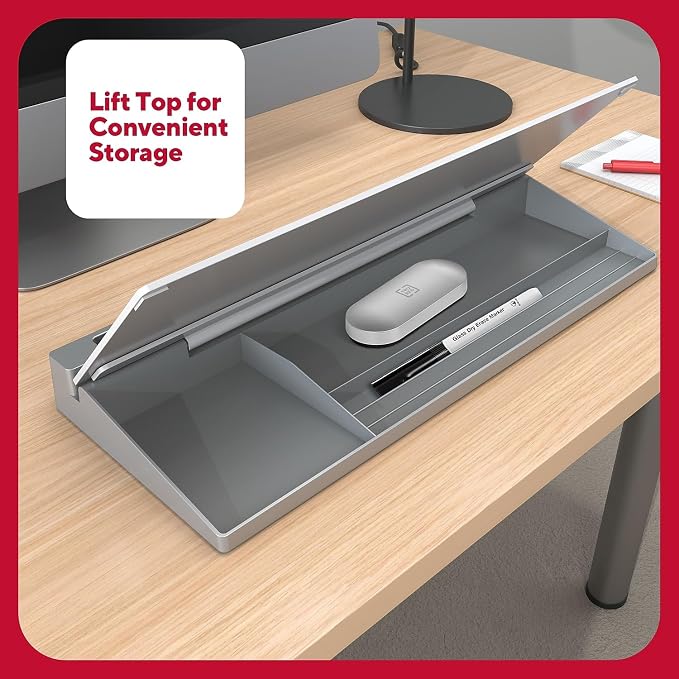 TRU RED™ Glass Desktop Dry-Erase Whiteboard
