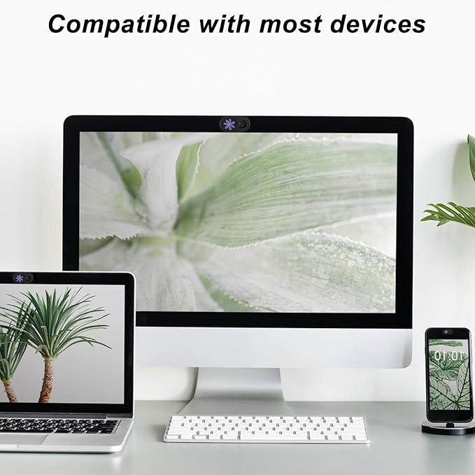 3 Pack Flower Laptop Camera Cover Slide, Flower Universal Webcam Cover Slide 0.027 Inch Ultra Thin Camera Privacy Covers for Laptop, Computer, Phone