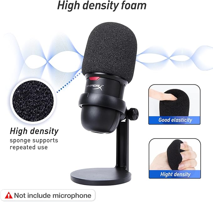 SoloCast Boom arm for HyperX, Microphone Stand for HyperX SoloCast – Mic arm Upgrade C Desk Clamp, 2 Cable Ties, Mic Cover Compatible with HyperX SoloCast by SUNMON