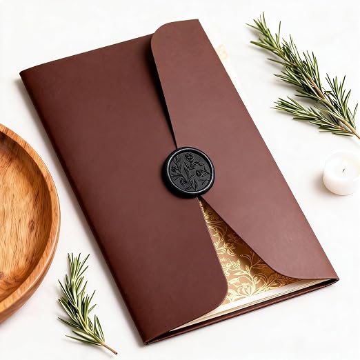 UNIQOOO Wax Seal Stickers - 3D Floral Wedding Invitation Envelope Seal Sticker, 50 Pcs Self- Adhesive Flower Black Stickers, Perfect for Invitation, Christmas, Gift Wrapping