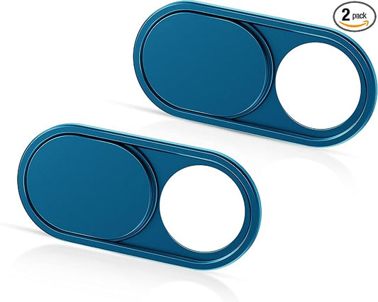 CloudValley Camera Cover Slide Ultra-Thin, Blue Webcam Cover for MacBook air, Laptop, iMac, Desktop, PC, MacBook Pro, iPad, iPhone 8/7/6, Privacy Web Camera Protection [2 Packs]