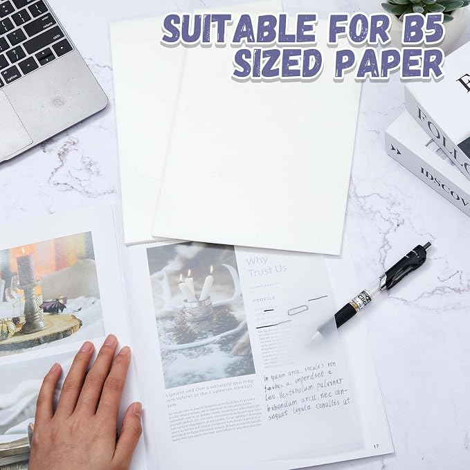 Gueevin 100 Sheets 6.8 x 9.8 Inch Transparent Sticky Notes, Extra Large Clear Self Sticky Notes, 2 Pads Waterproof Jumbo Translucent Paper, Office Supply(Blank Style)
