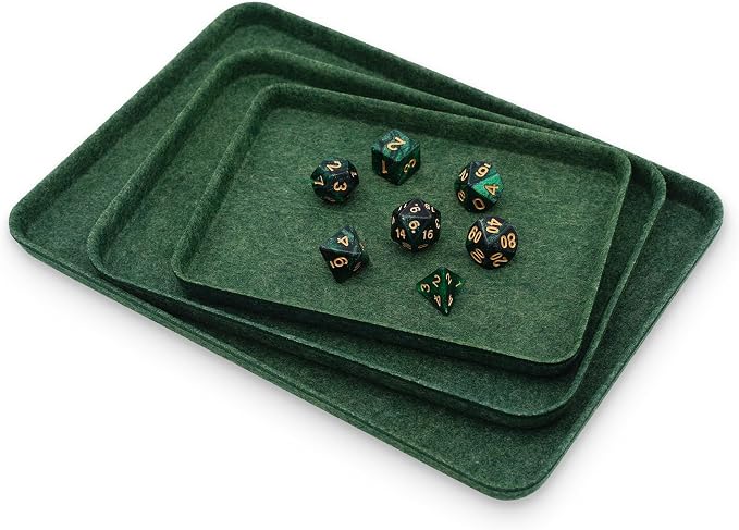 3pc Desk Drawer Tray Dice DND Games Holder EDC Cathall Forest Green