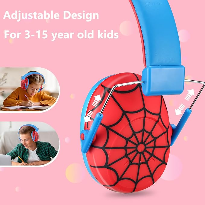 ProCase Kids Noise Cancelling Headphones, Kids Ear Protection Monster Jam Truck, Fireworks Hearing Protection Noise Reduction, Noise Canceling Earmuffs for Sensory Autism Toddler Children -Red