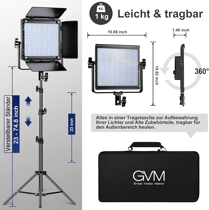 GVM RGB LED Panel Video Light, Photography Lighting with APP Control, 800D Video Lighting Kit for YouTube Studio, Gaming, Streaming, Conference, 8 Kinds of Scene Lights, CRI 97, 2 Packs