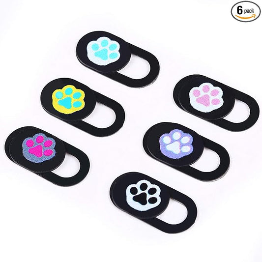 Webcam Cover Slide 6 Packs Ultra-Thin Camera Covers for Computer Laptop Desktop Smartphone to Protect Your Privacy and Security, Cute Dog Paw