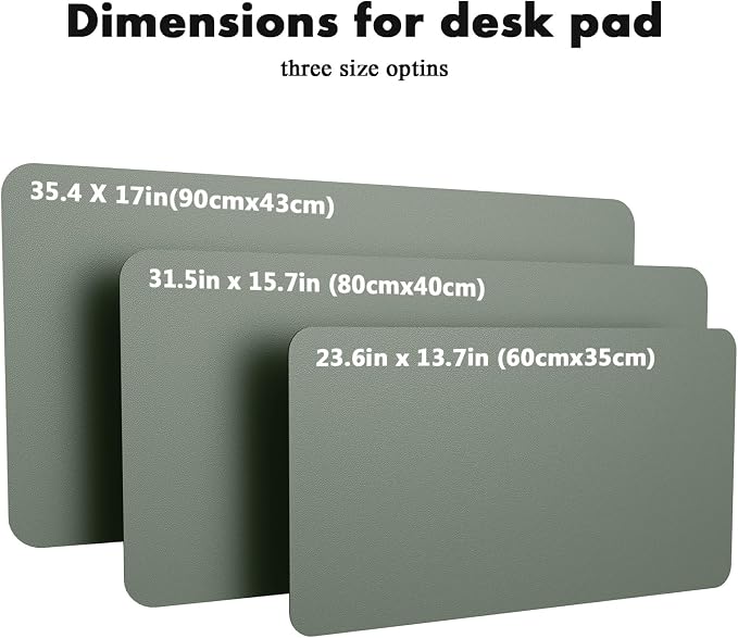 YSAGi Double-Sided Desk Pad, 35.4"x17"Leather Desk Mat, Eco Cork Desk Pad Protector,Large Mouse Pad,Waterproof Desk Blotter for Office/Home(Jungle Green)
