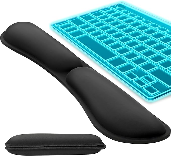 KTRIO Ergonomic Keyboard Wrist Rest, Memory Foam Wrist Support, Black | Ergonomic Design, Non-Slip Base, Office and Home Use, Optimal Size & Universal Fit