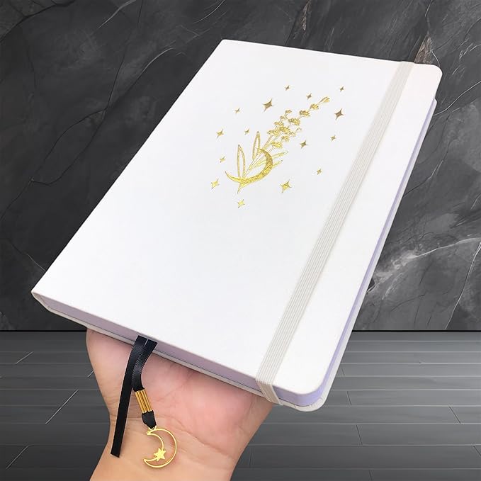 BUKE Dotted Notebook - Cotton Fabric Hardcover - 160gsm Thick Bamboo Paper - A5 Size Dotted Journal - 5x5mm DOT GRID Layout 160 Pages With Gift Box (BKC-4D)