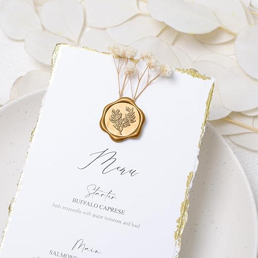 UNIQOOO Wax Seal Stickers - (3 Designs in 1 Pack) Wedding Invitation Envelope Seal Stickers, 60 Pcs Self-Adhesive Stickers, Perfect for Invitation, Christmas, Gift Wrapping (Anti Gold)
