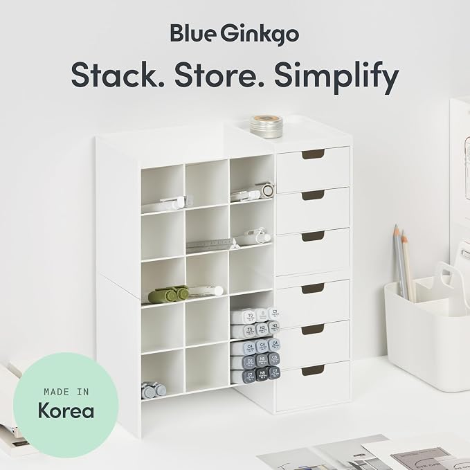 Blue Ginkgo Hive Stack Organizer Partition, White