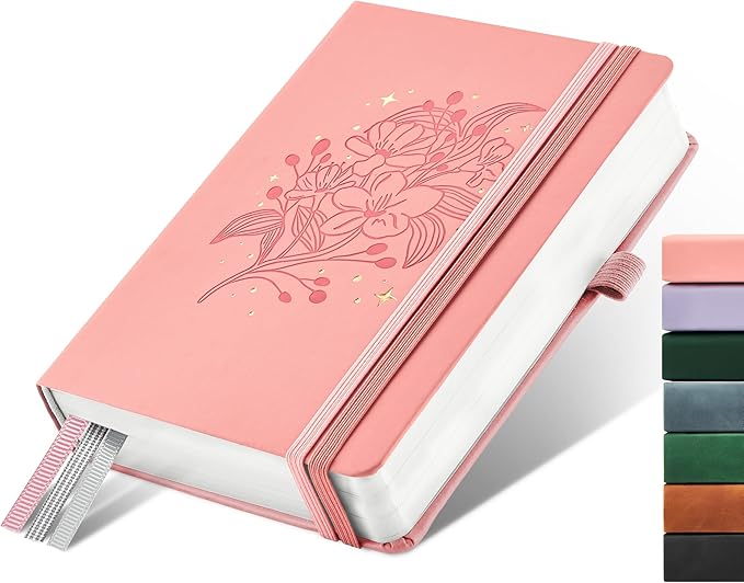 &And Per Se 365 Page Journal – A5 Hardcover Lined Notebook, One Book for the Whole Year, 100gsm Thick Paper, Numbered Pages & 3 Bookmarks, Annual Diary for Daily Writing (Blush)