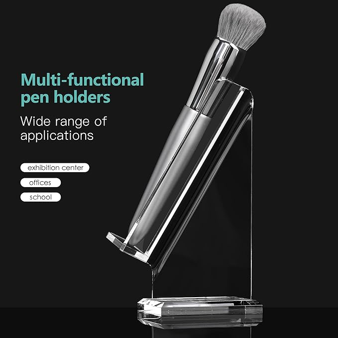 SANRUI Acrylic Pen Holder Desktop Display, Vertical Fountain Pen Pencil Stand Ballpoint Showholder, Clear Makeup Brush Rack, Paintbrush Drying Support Organizer Desk for Exhibitions,Office,Store Use