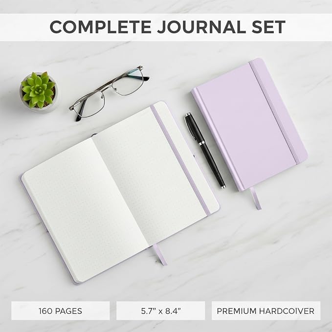 Mr. Pen- Dotted Journal Notebook, A5 Medium Size (5.7"x8.4") | 160 Pages (80 Sheets), Fabric Hardcover, 100 GSM Thick Paper, Bullet Dotted Journal for Planning, Tracking