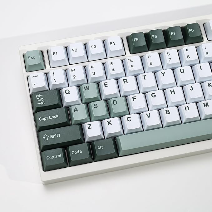 Botanical PBT Double Shot Keycap Set,174 Keys Green Keycaps Cute Keycaps 60 Percent Cherry Profile Key caps for 61/64/68/84/87/100/104/108 Mechanical Keyboard